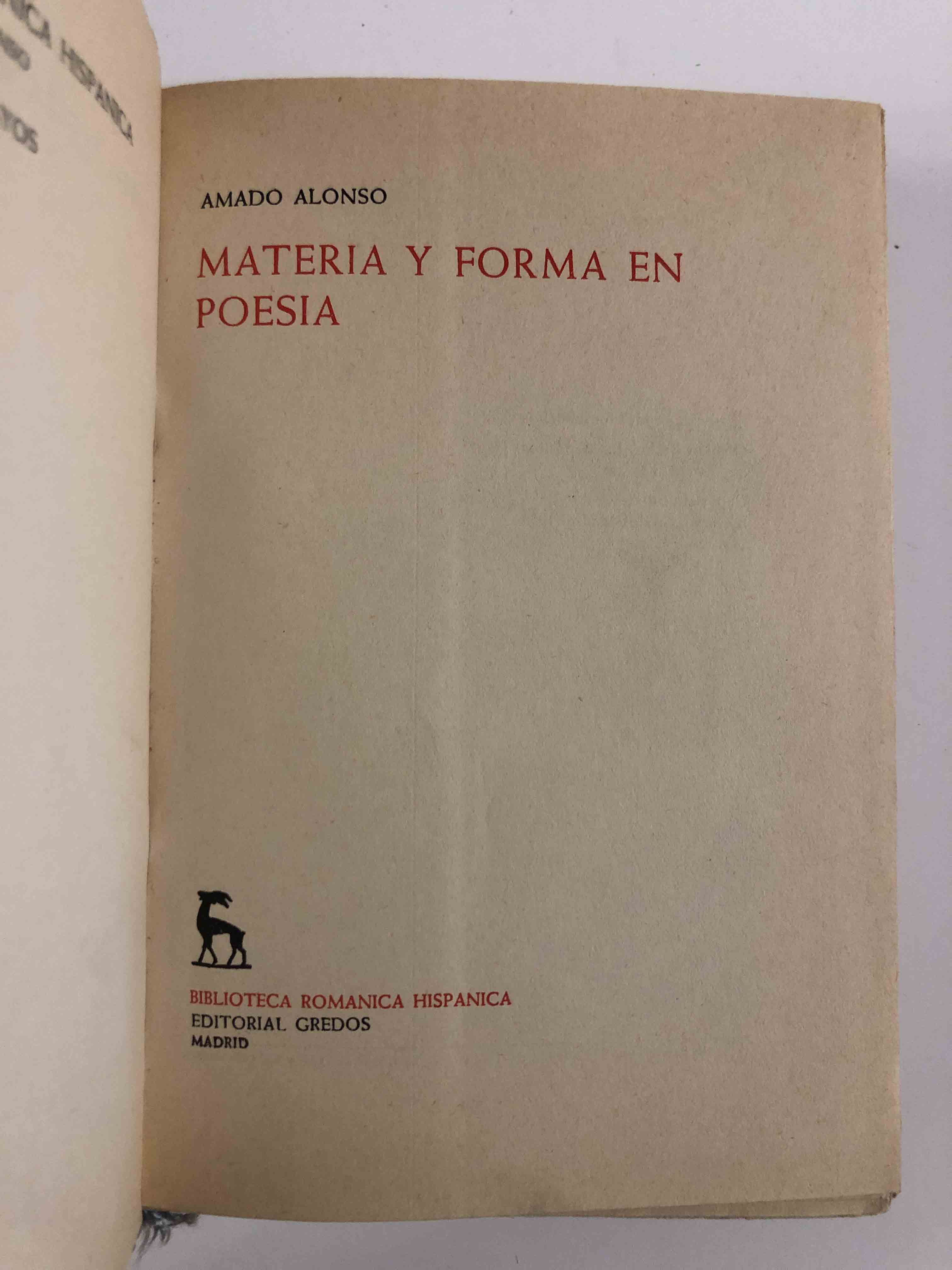 Materia y forma en poesía